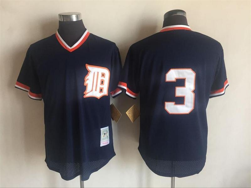 2017 MLB Detroit Tigers #3 Ian Kinsler Blue Throwback Jerseys->houston astros->MLB Jersey